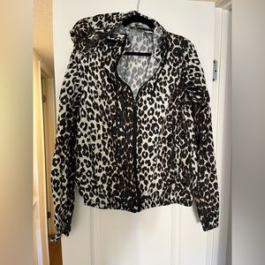 cheetah zip up hoodie